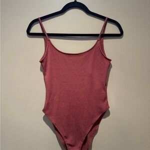 Forever 21 Ribbed Bodysuit in Mauve